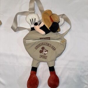 Rare Mickey Mouse Disney Summer Of Fun Plush Toy Crossbody Bag Safari Backpack